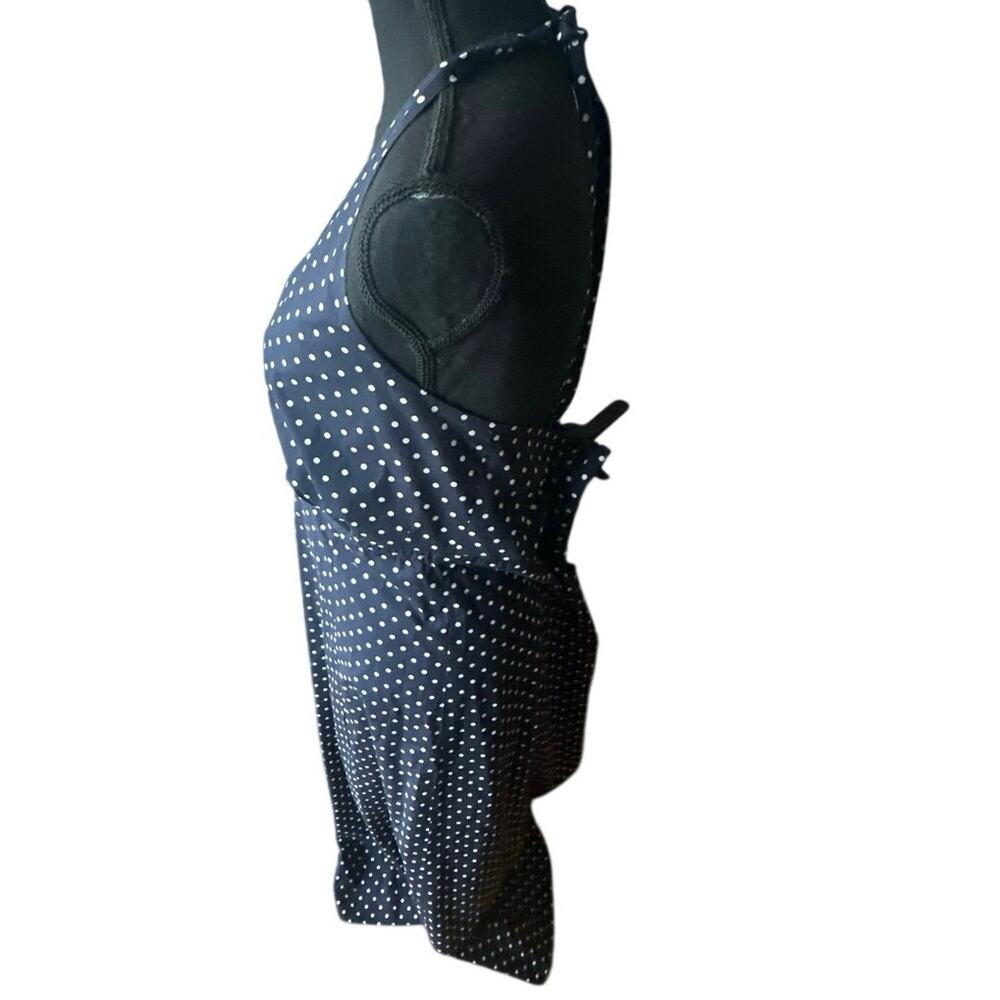 Lands’ End Navy Polka Dot Halter Wrap Dress Size 16 - Picture 3 of 6